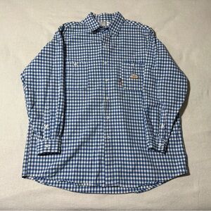 Rasco FR Button Shirt 2XL XXL Blue Plaid White CAT 2 2112 Flame‎ Resistant